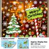 2Pcs 30X60cm PVC Christmas Window Cling Stickers, Snowflake, Christmas Tree and Ornament Decals for Glass Windows