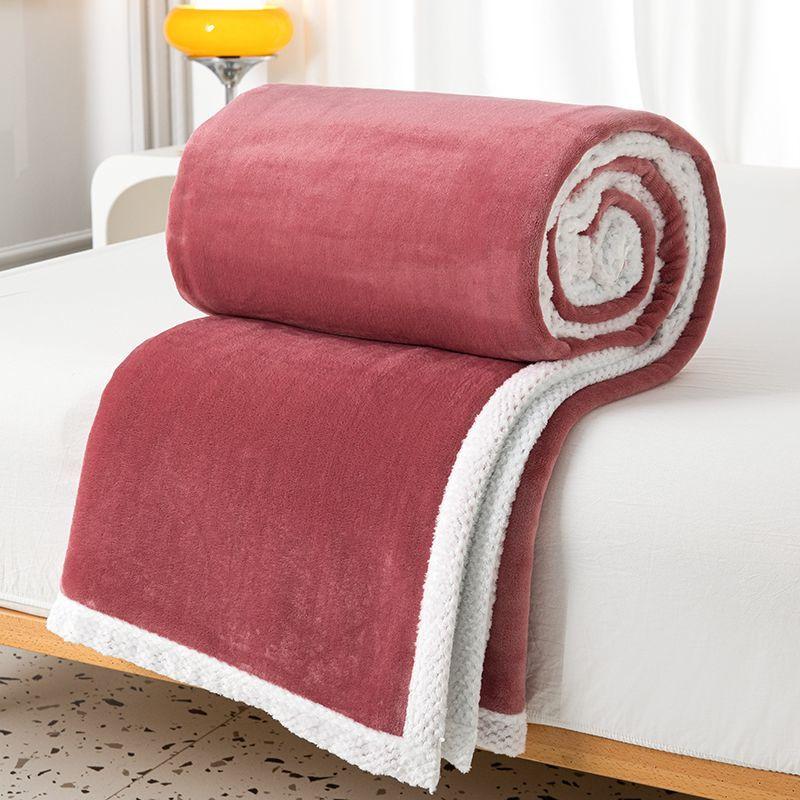 Thick Milk Velvet Double-sided Leisure Blanket Air Conditioning Blanket Towel for Summer Use