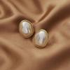 Boucles d'Oreilles Irrégulières Ovales Carrées Creuses Élégantes Rétro Zirconium Imitation Perle pour Femmes Fête Hiver Automne Bijoux