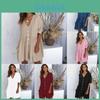 Stylish Women Summer Smock Dress With 3/4 Sleeve For Casual Beach Outings And Holidays