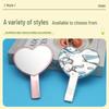 Heart-Shaped Electroplated Handheld Makeup Mirror - Mini Vanity Design