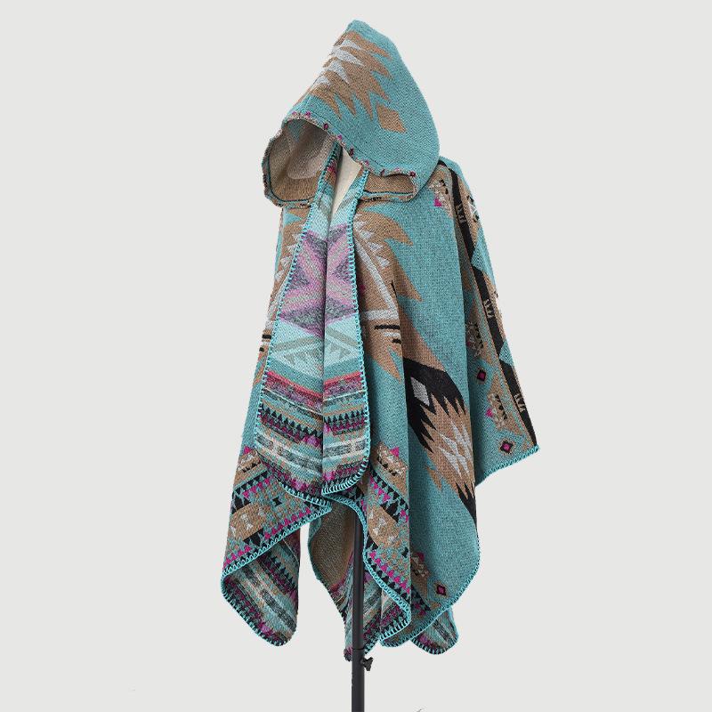 Men's & Women's Hooded Shawl Cape Cloak - Spring/Summer Scarf, Yunnan Xinjiang Tibet Style