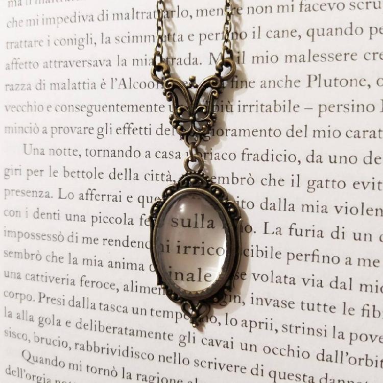 Lace Edge Oval-Magnifier Glasses Necklace Decor for Reading Birthday Gifts