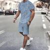 Men Vibrant Multicolor Vintage Paisley Print Short Sleeve Tee And Matching Shorts Two Piece Outfit