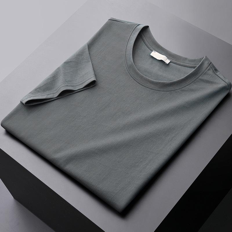 Men's Short Sleeve Casual Ice Silk Crew Neck T-Shirt - Lightweight Summer Style (2025)