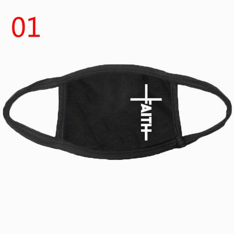 Buy 2020 Unisex Fashion Jesus Printed Masks Dust-Proof Face Masks Black ...