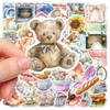 10/30/50pcs Vintage Watercolor Aesthetic Stickers Cute Ins Style Cartoon Sticker Luggage Notebook Phone Girls Decals Decoration
