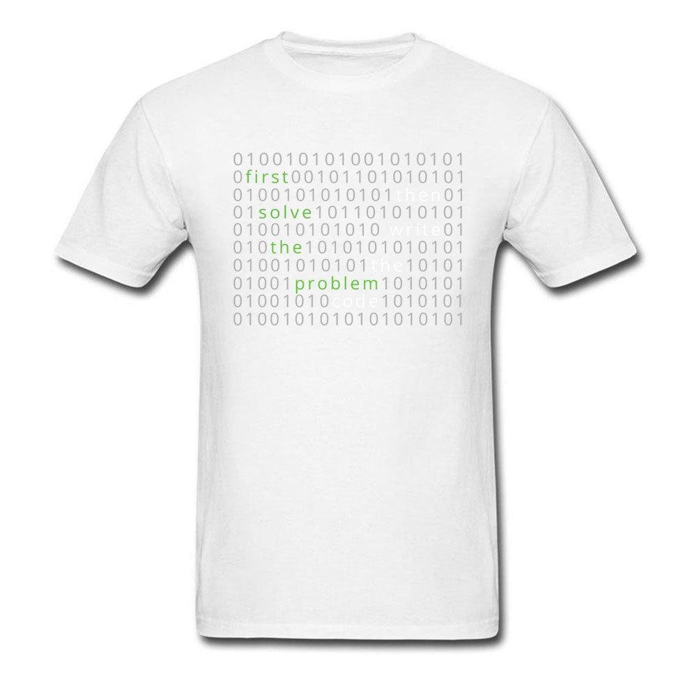 WordCloud First Solve the Problem Code Tshirts Program Hacker Problemmer IT Computer Camisa Tops & Tees Men Funny O-Neck