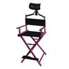 Foldable Aluminum Makeup Chair with Pillow, High Back, Outdoor Portable Hairdressing Chair