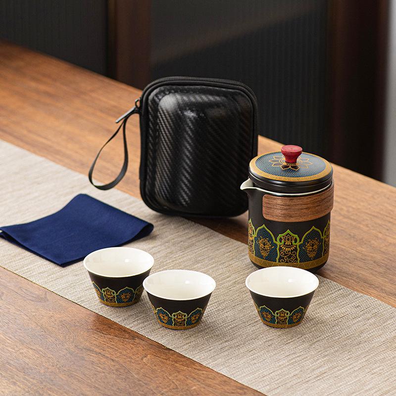 Portable Kung Fu Tea Set with Custom Logo - Ideal for Festivals, Corporate Gifts, and Outdoor Use