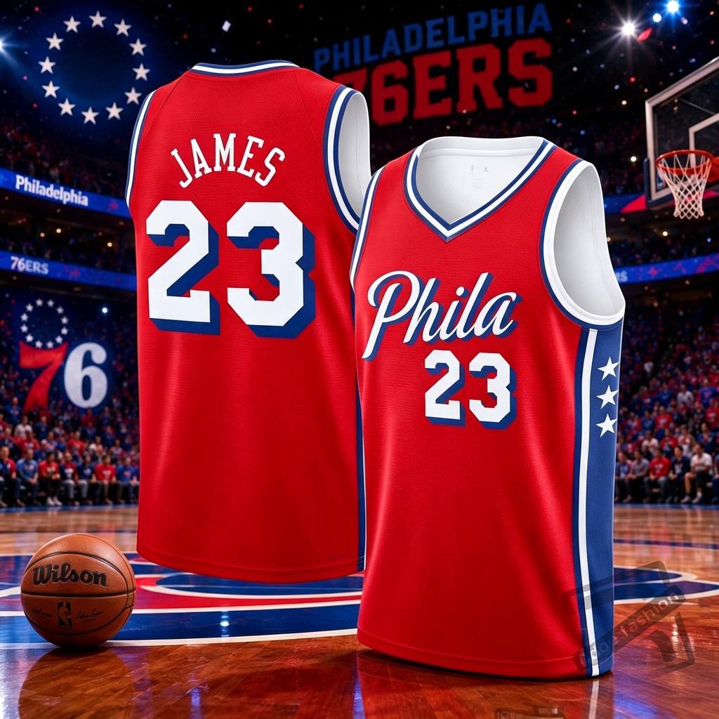 Philadelphia 23 Basketball Jersey Sleeveless Tank Top Quick Dry Sport Streetwear Fans Training Vest White Blue Family Matching
