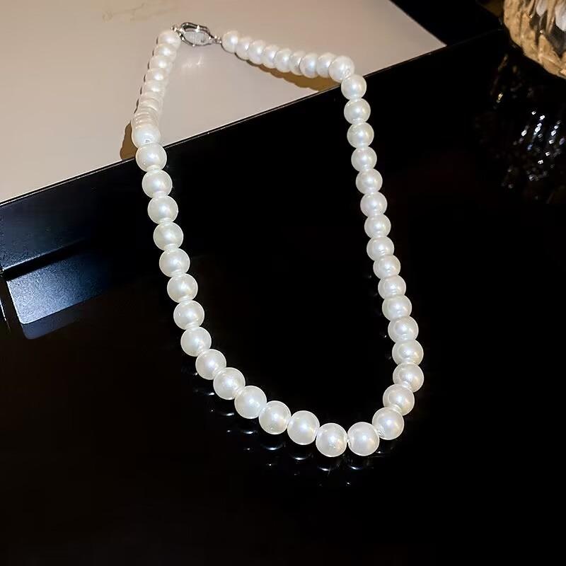 Popular Necklace 8mm Dongdaemun Bracelet Highlight Neck Chain Earrings 3-piece Set Retro Sweet Elegant Temperament Jewelry Women