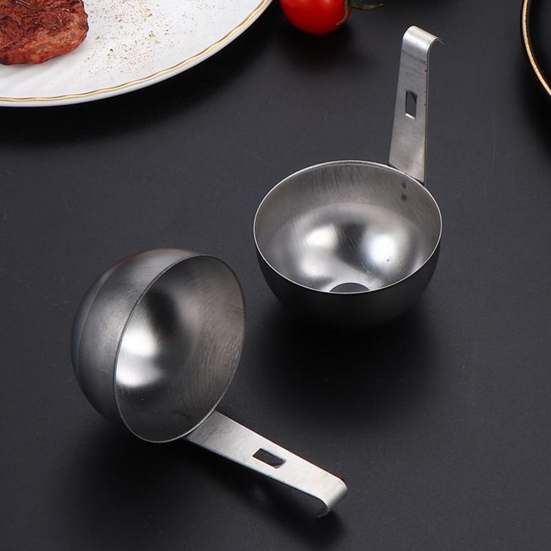 Egg Poacher Stainless Steel Egg Poacher Nonstick Egg Boiling Heating Mold with Hanger Hook Kitchen Steaming Gadgets Tools