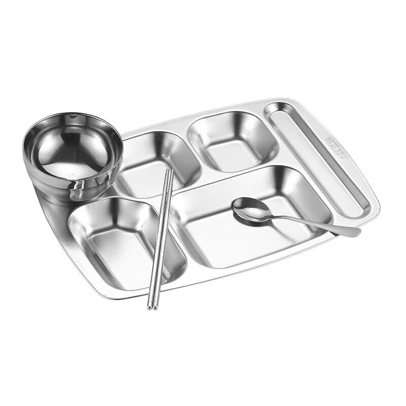LIJIA KITCHENWARE 304 Stainless Steel Divided Lunch Tray