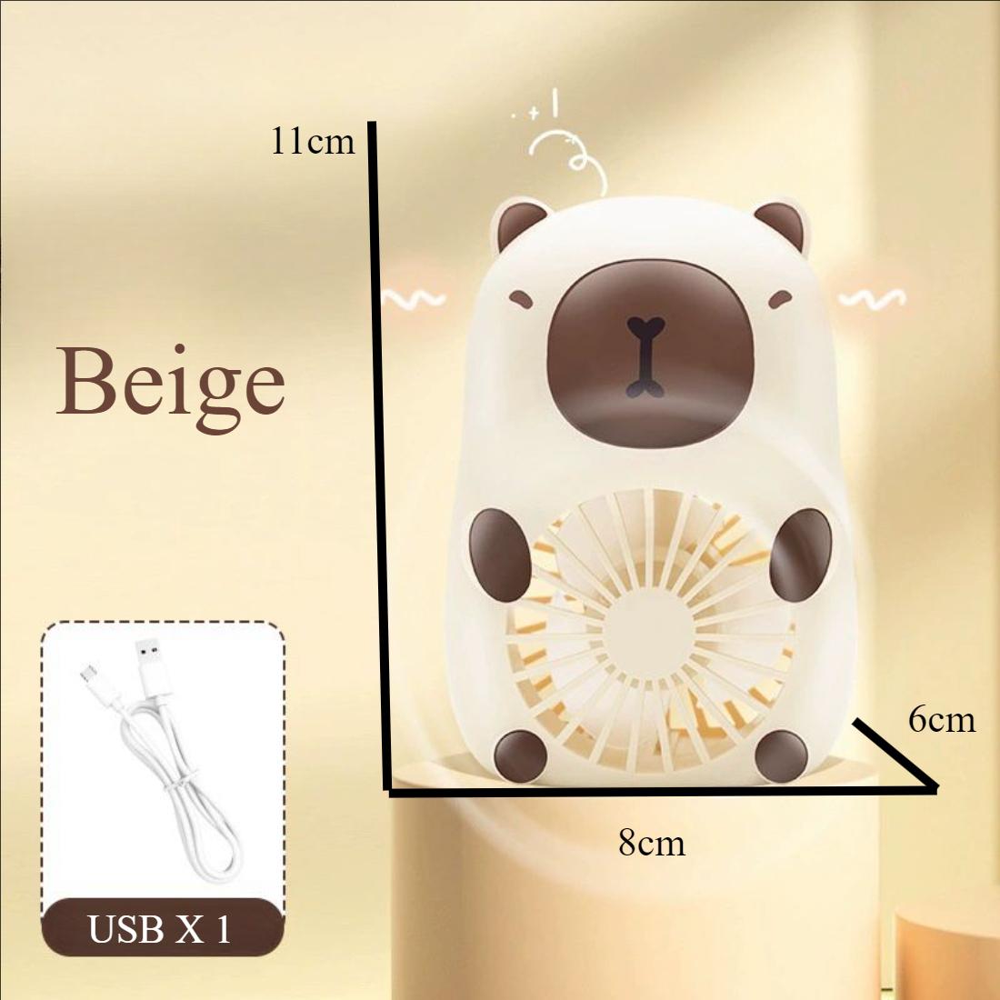 

Hot Portable Capibala Cute Dog Rabbit Ears Cute Outdoor Small Fan USB Charging Three Levels Household Handheld Fan