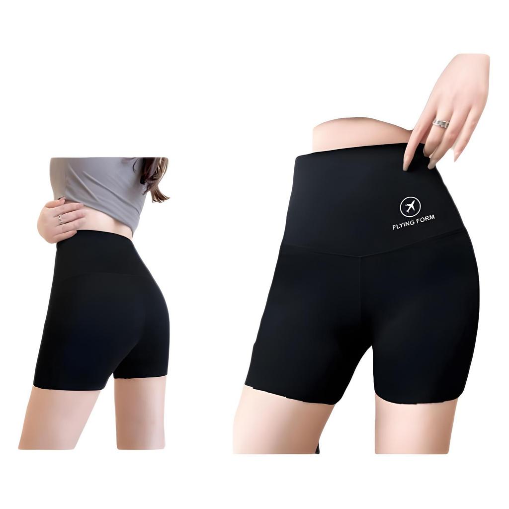 High Waist Tummy Control Three-Point Shark Women's Summer Seamless Non-Rolling Anti-Exposure Yoga Base Layer Safety Shorts