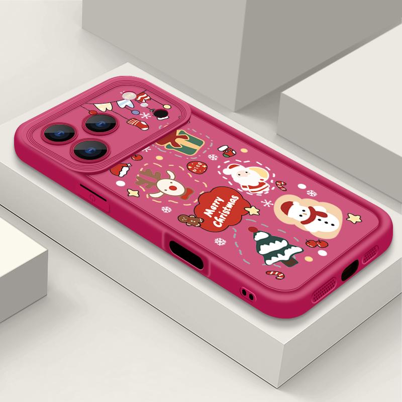 Stöttåligt Mjukt TPU Silikon Telefonskal Funda För iPhone 17 Air 16e 16 15 14 Pro Max 13 17 Pro Max 17 Pro 17 Sött Julmönster Skal