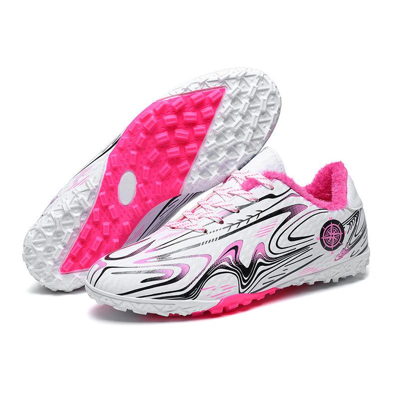 Children's Football Shoes Velcro Broken Nails Medium and Large Children's Men's Women's Long Nails Lightweight Shock Absorption Grass Training Shoes