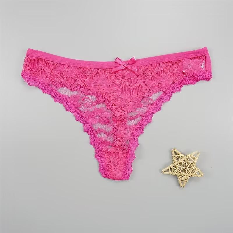 Calcinhas Sexy Mulheres Fio Dental Tanga Renda Roupa Íntima Calcinhas Cintura Baixa Cuecas Femininas Malha Perspectiva Lingerie