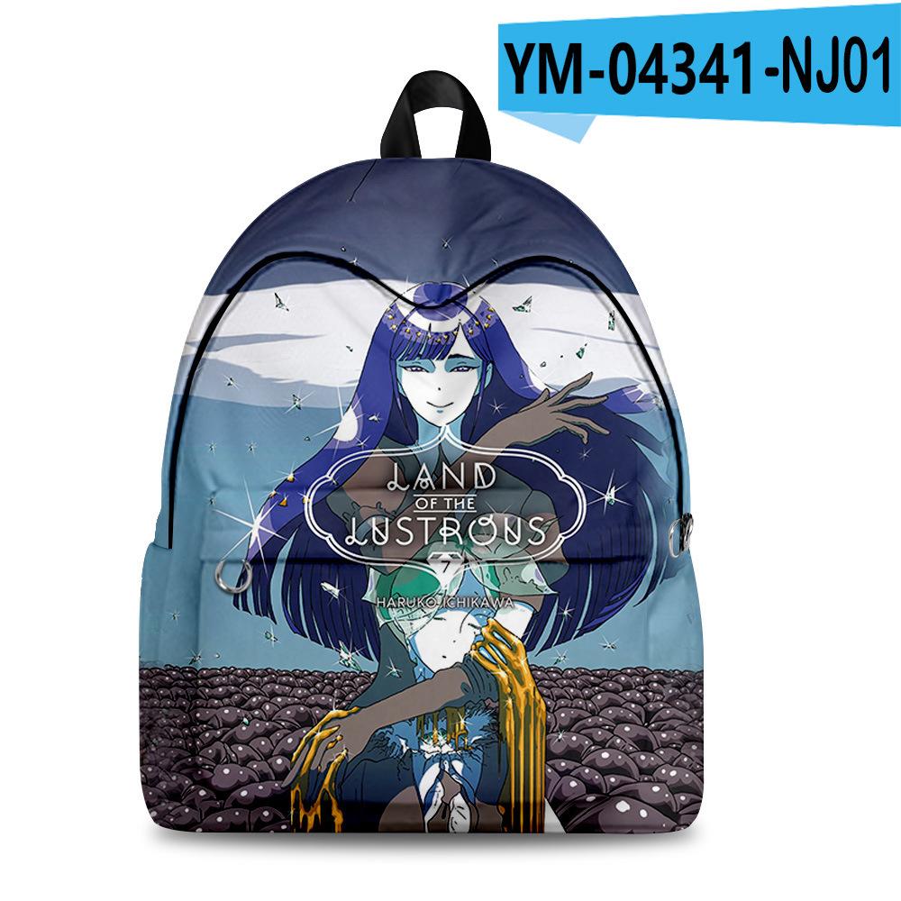 Classic Novelty Land of the Lustrous student Bookbag Notebook Backpacks 3D Print Oxford Waterproof Boys/Girls Travel Backpacks