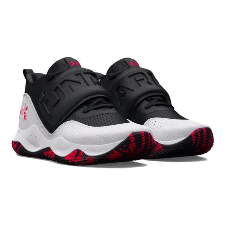 Under Armour Zone BB 2 GS Black White Kids Sneakers Red 3026637-003