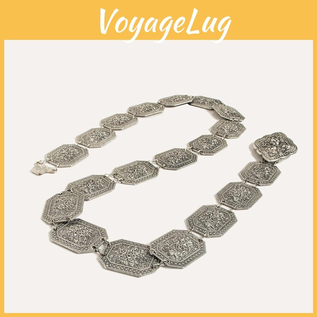 Vintage Metal Waist Belt For Women With Floral Carving And Ethnic Design For Casual And Stylish Looks