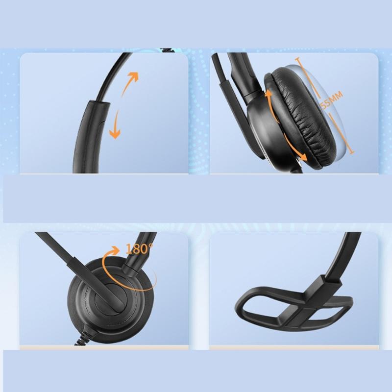 USB Headset Noise Cancelling Microphone for PC and Laptop for Online Classes and Business Meetings Noise Cancelling