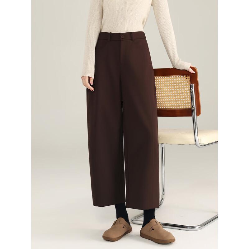 Mengshuya Women's High-Waist Loose Fit Ankle Pants