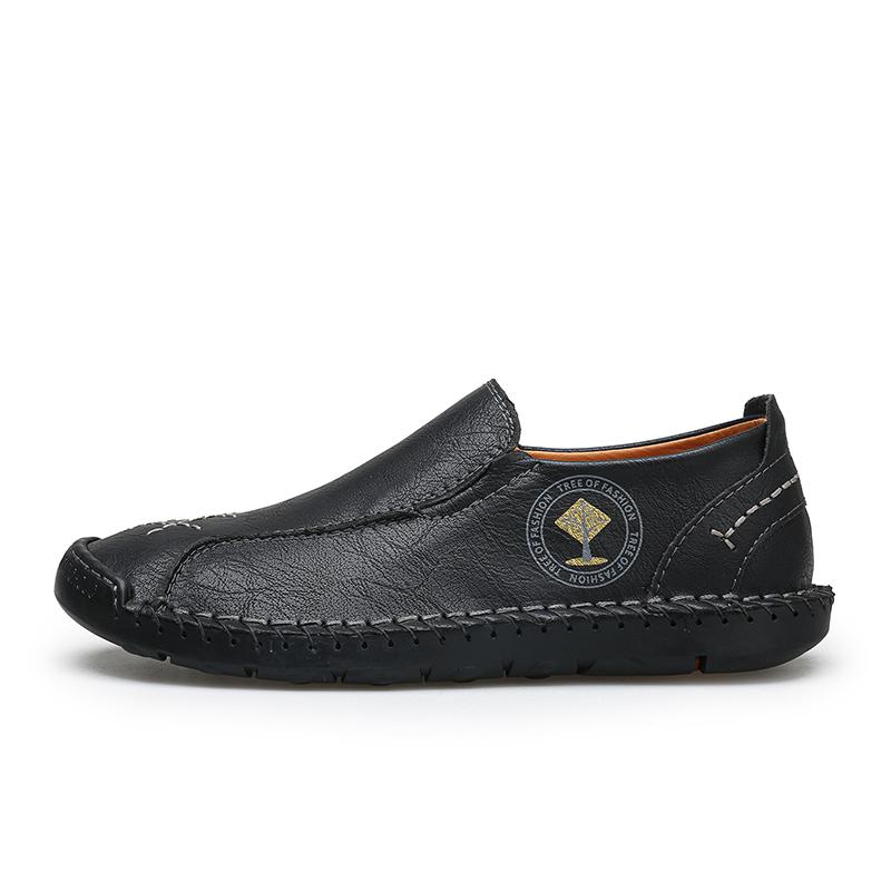 Men's Hand Stitching Casual Shoes Fashion Brand Men's New Round Head Casual Outdoor Soft Bottom Flat Shoes Large Size