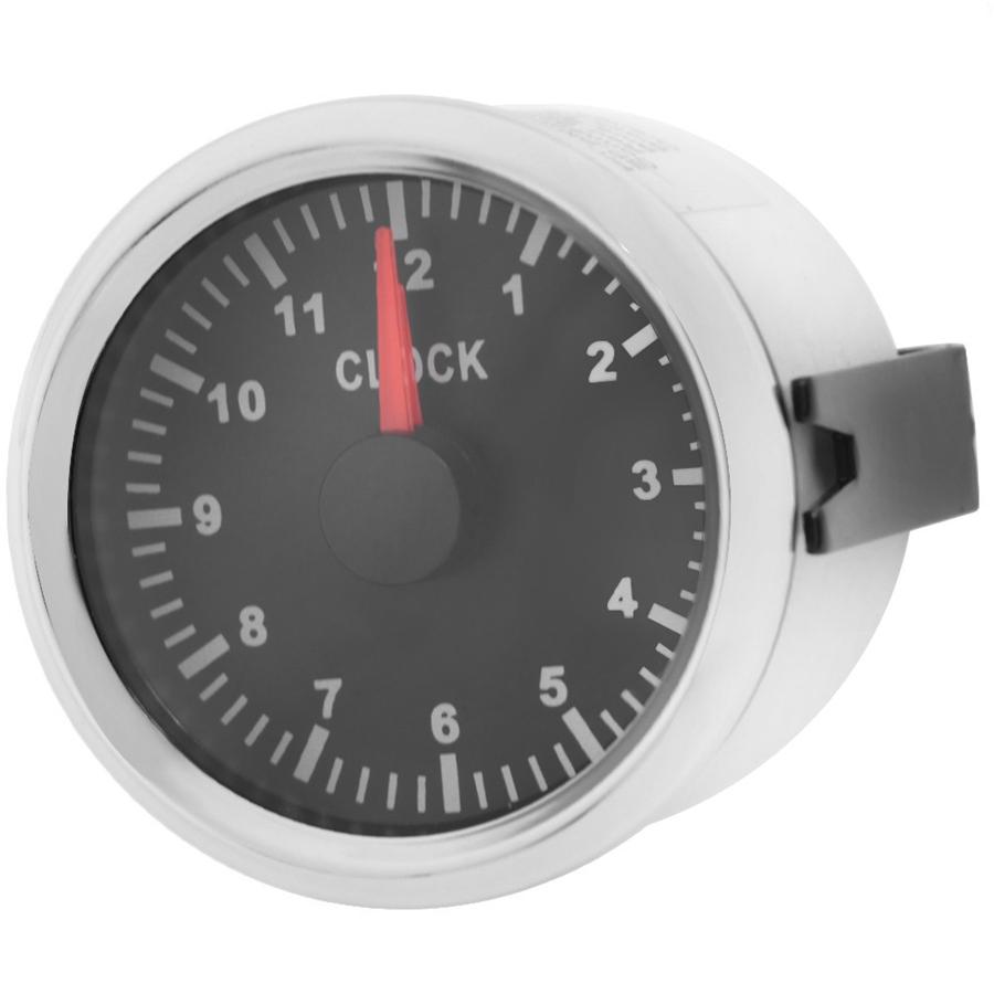 2"/52mm Clock Gauge 12 Hours Format Clock Meter Red Backlight For Car Boat Yacht