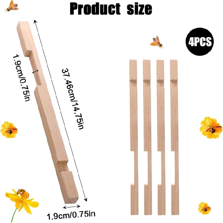4Pcs Beehives Entrance Reducer Wood Hive Inlet Protector Beehives Wood Entrance