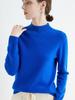 Women's Slim-Fit Autumn Sweater: Fashionable Half-High Neck, Versatile Pure Wool for Base Layer or Outerwear, Skin-Friendly