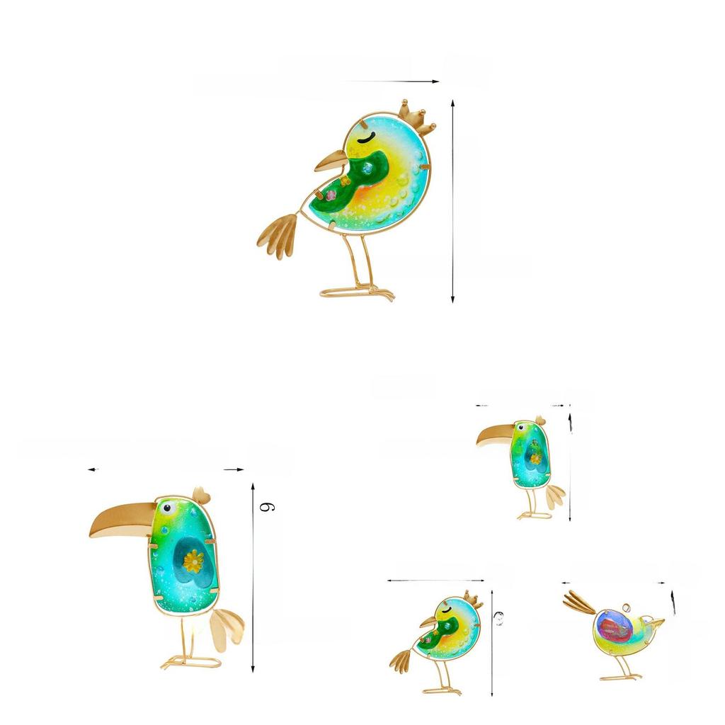 Glass Bird Garden Decor Painted Finish For Gift Giving And Home Decor