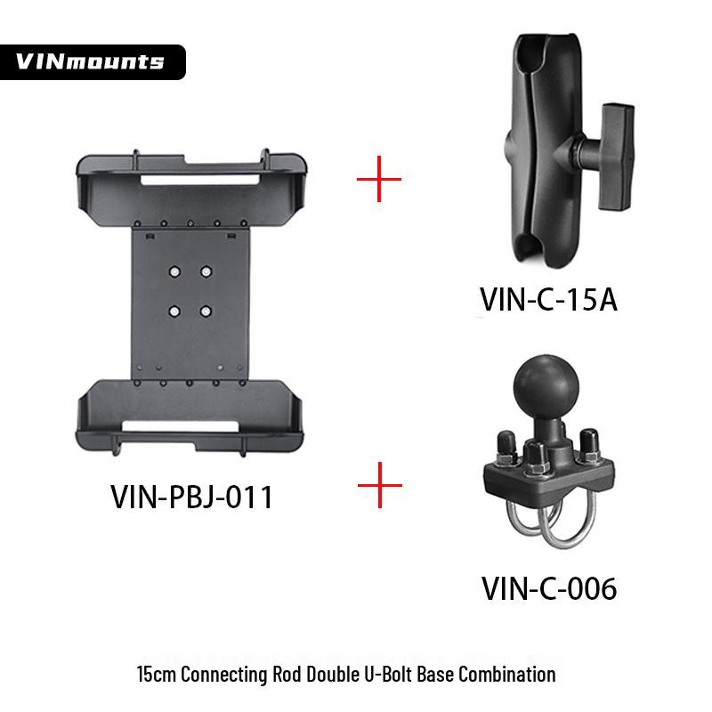 Heavy-Duty Outdoor Tablet Stand with U-bolt Round Tube Mount for 7-14 Inch Tablets