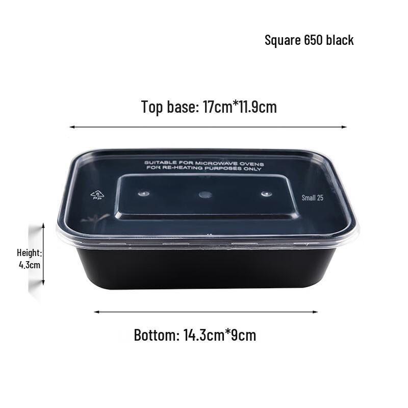 Hundon Rectangular Disposable Transparent Lunchbox
