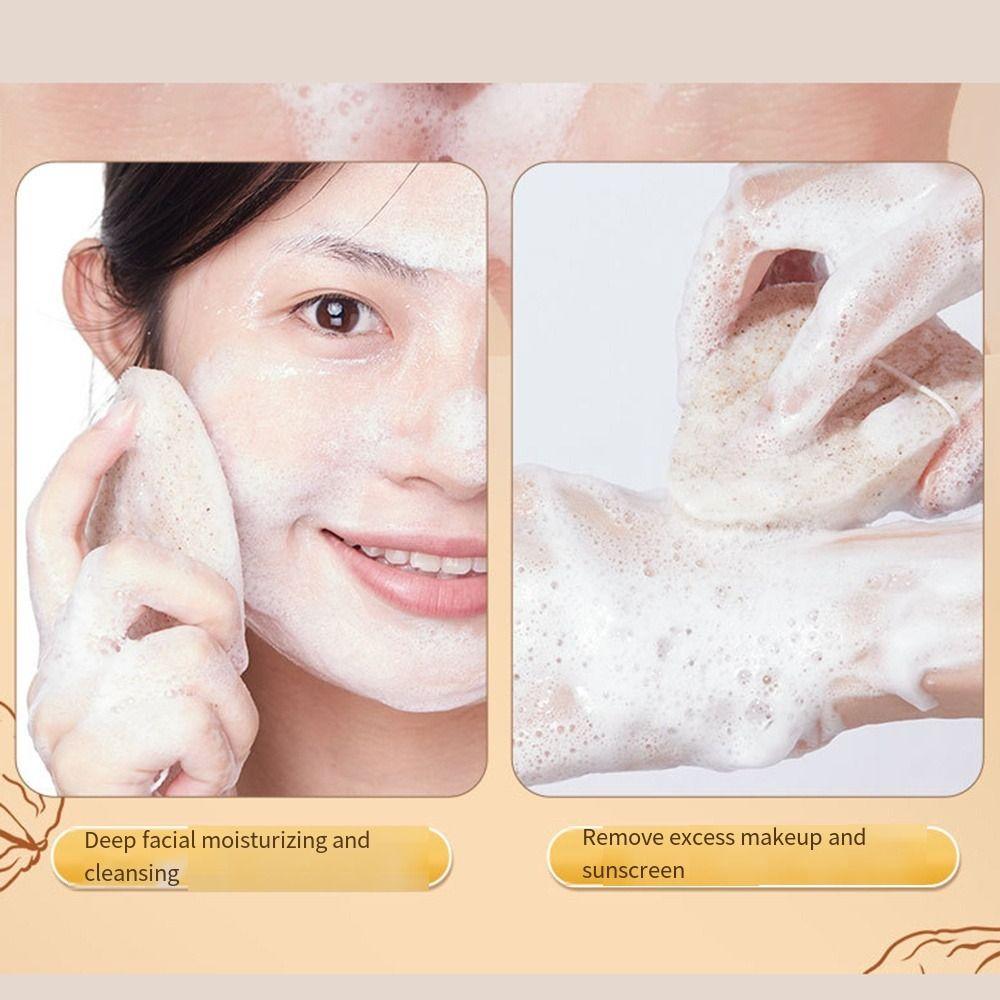 Double Side Face Wash Puff Water Drop Exfoliating Sponge Walnut Seeds Bath Sponge  Women