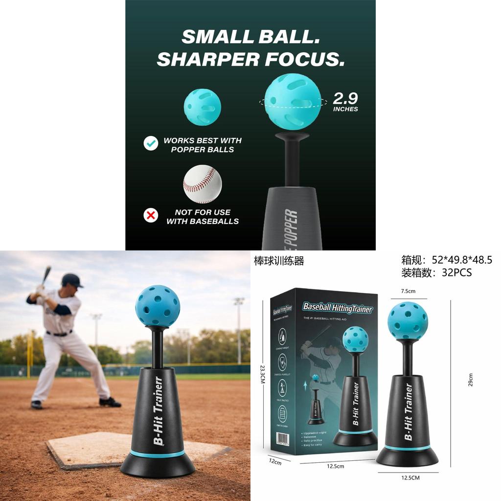 Sports Tee Popper Baseball Training Device For Indoor Outdoor Practice