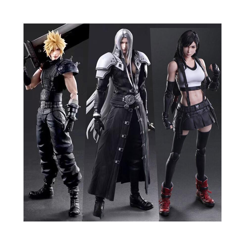 (Z pudełkiem,B)Play Arts Final Fantasy 7 VII Sephiroth Cloud Strife Tifa Lockhart Figurka Akcji Remake Zabawka 25CM Dekoracja