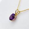 Halskette mit Amethyst-Anhänger. Echter Amethyst, 8 x 6 mm, Anhänger mit Februar-Geburtsstein