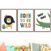 Lion Éléphant Girafe Crocodile Arbre Arc-en-ciel Crèche Art Mural Peinture sur Toile Affiches Et Impressions Images Chambre Bébé Enfants Décor