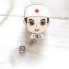 1pc Marble Nurse Doctor Badge Reel Retractable ID Badge Holder  Key Ring ID Name Card Office Supplies Porta Credencial