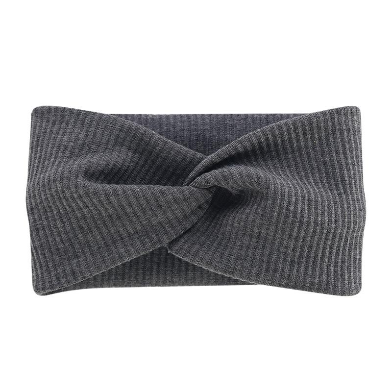 Korsad Yoga Huvudband Dam Ren Färg Håraccessoarer Elastisk Bomullstråd Hårband Bred Kant Trendiga Håraccessoarer