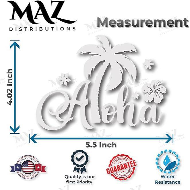 Aloha Hawaiian Hibiscus Decal for Car or Laptop