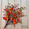 Dried Flower Arrangement with Artificial Persimmon, Pomegranate, and Ruyi Branches for Living Room Decor