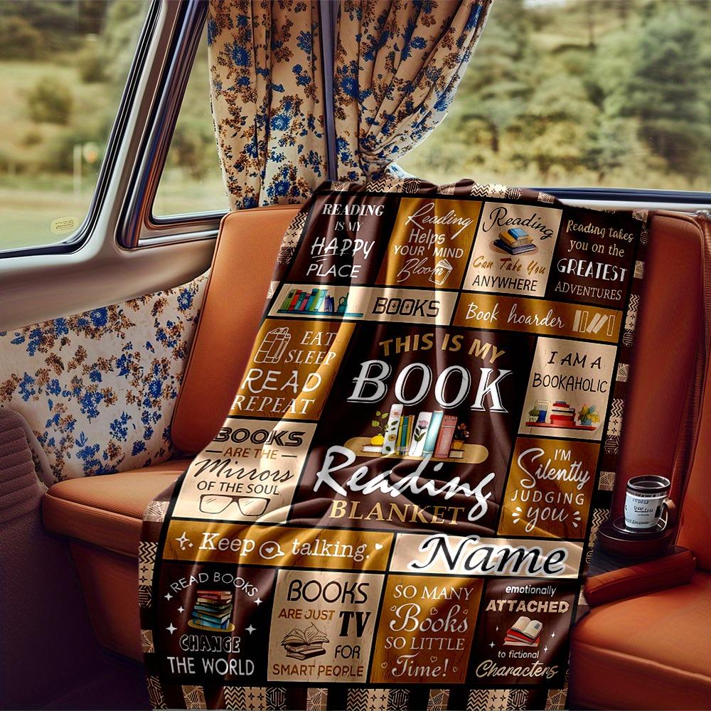 Bookworm Reading Quotes Blanketcustomize Your Name Lightweight Comfortable And Stylish Blanket For Travel Bed Home Chair Office Sofa And Camping All