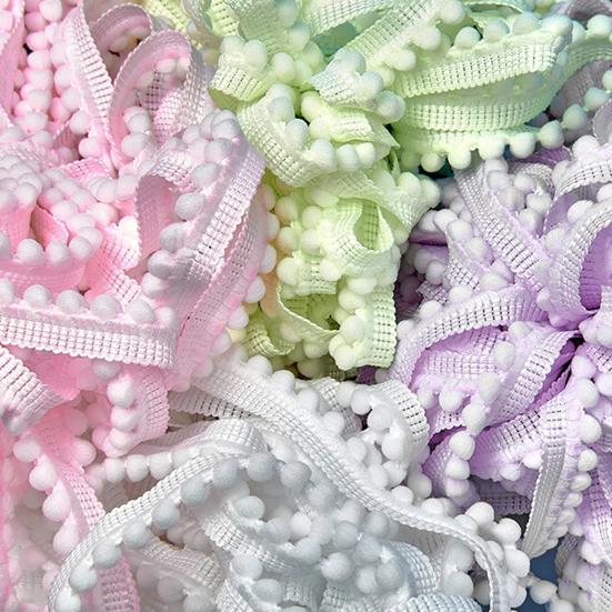 1000CM Pom Pom Trim Ribbon DIY Sewing Crafts Ball Fringe Ribbon Home Curtain Clothes Pillow Decoration Pompom Tassel Ribbon