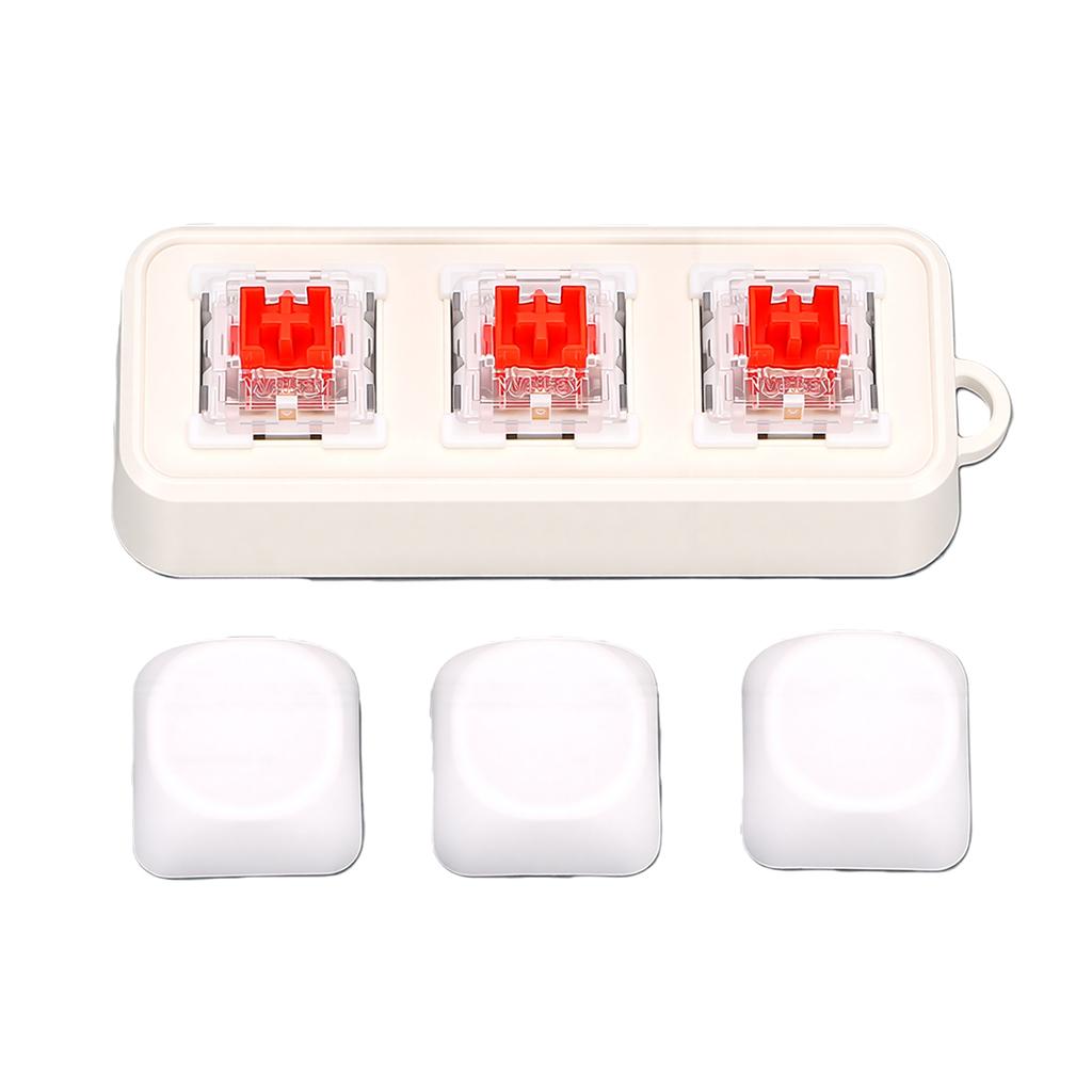 3 Key Keypad Bluetooth USB Programmable RGB Backlit 3 Key Macro Mechanical Keyboard for DIY Gaming Working White