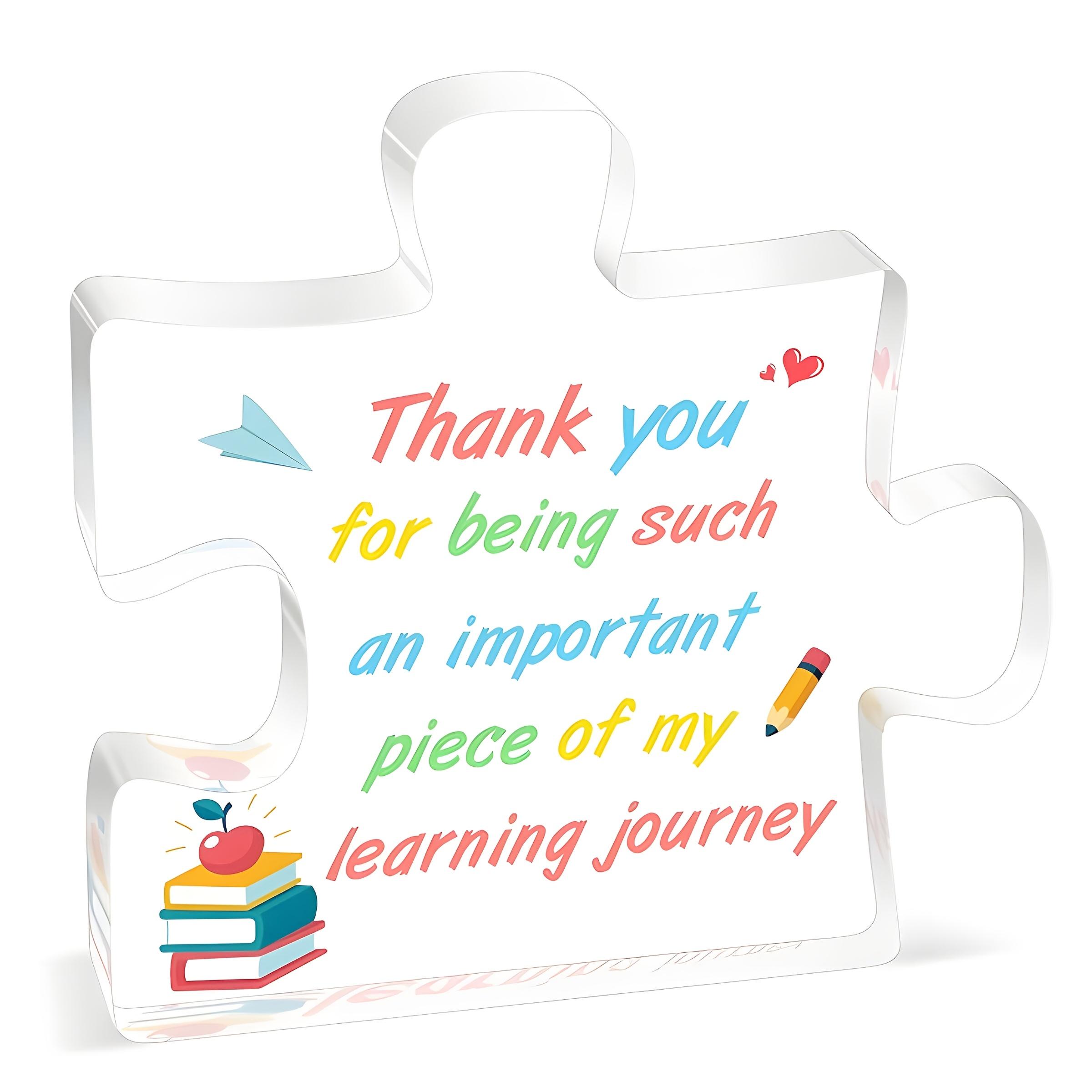 

Teacher Appreciation Gift - Acrylic Puzzle-like Desk Decoration with Thank You Message, Birthday/Christmas/Teacher s Day Present for Educators, Nurse 10*10cm
