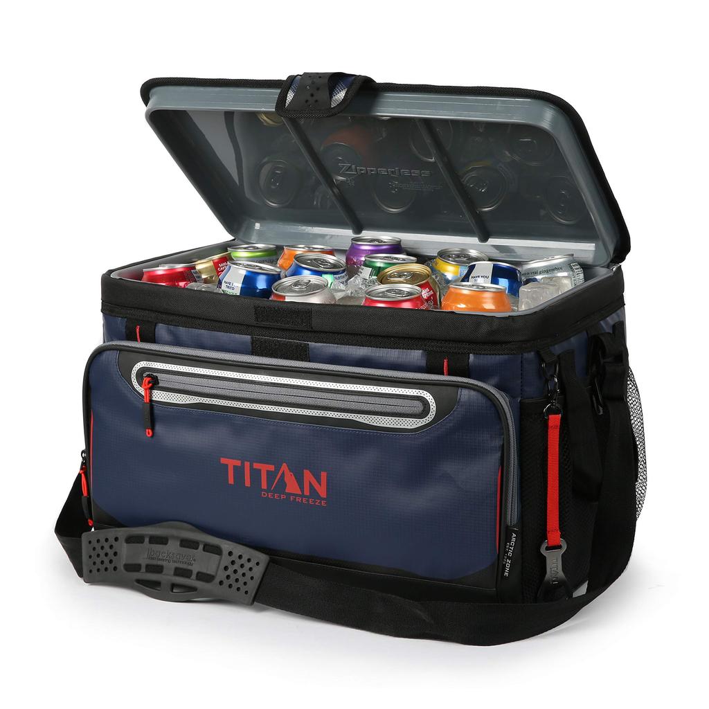 Titan Deep Freeze Cooler 48 Navy Box, 25L, Cans,