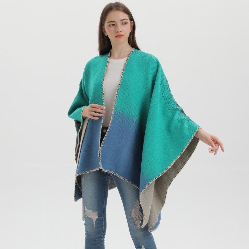 New stylish and simple autumn and winter shawl air-conditioned room travel photo outside cloak cape knitted scarf